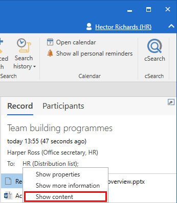 right click preview distribution list