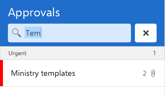 approvals search