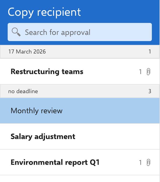 copy recipient list