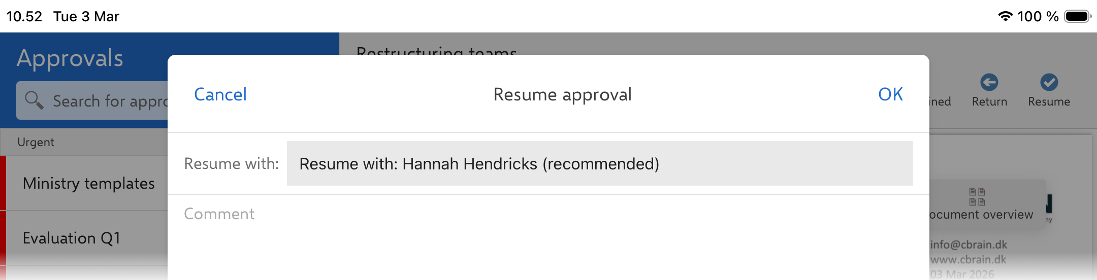 manager 2 resume approval