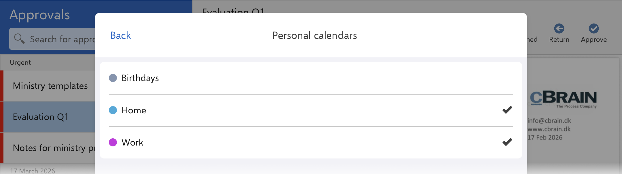 settings calendar