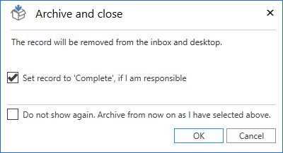 archive and close