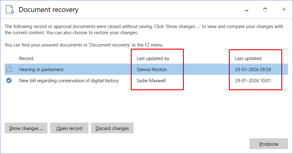 document recovery latest editor