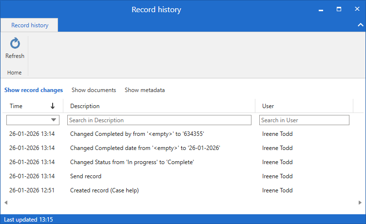 record history