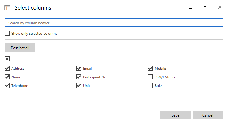 select columns