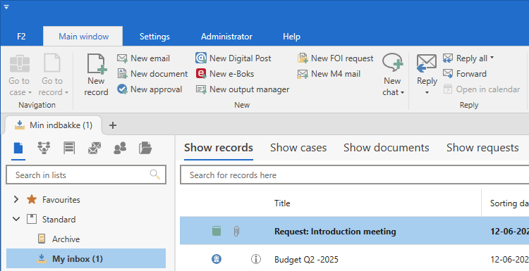 received request inbox