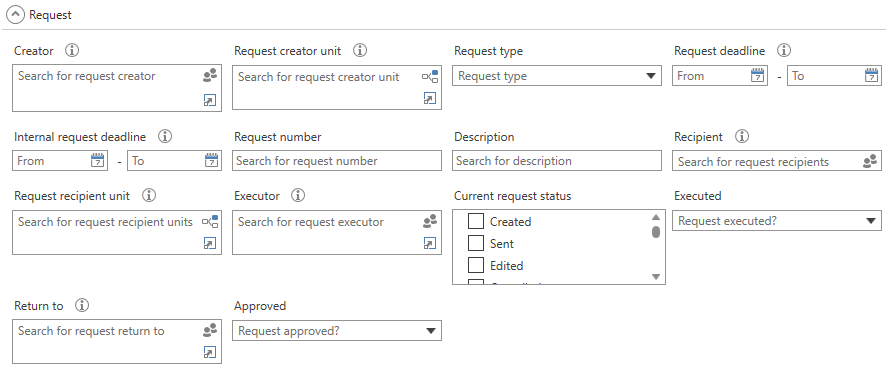 search group request