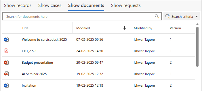 display documents