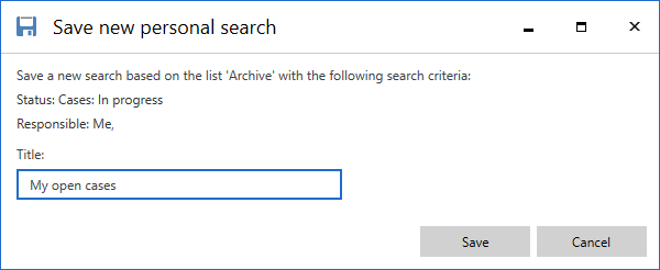 save new search