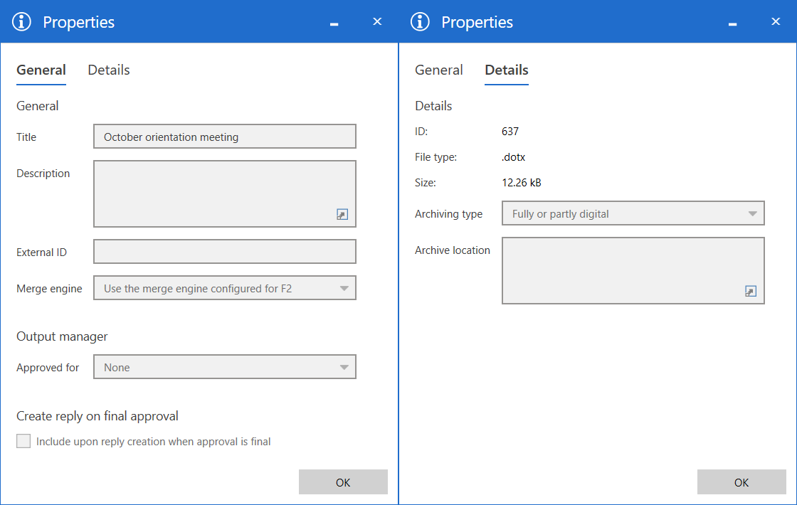 document properties