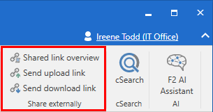 share externally ribbon only
