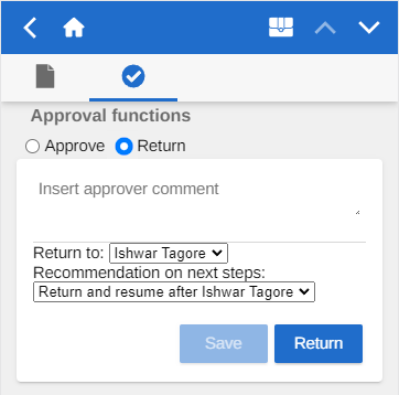 approval return