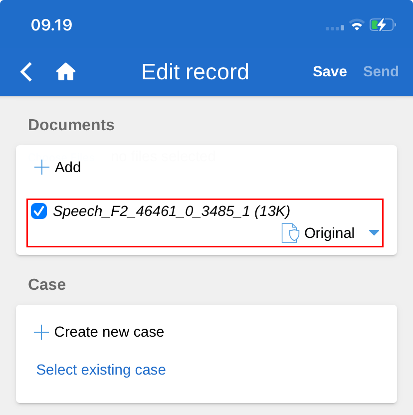 record document added
